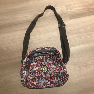 Flower pattern cross body messenger side bag